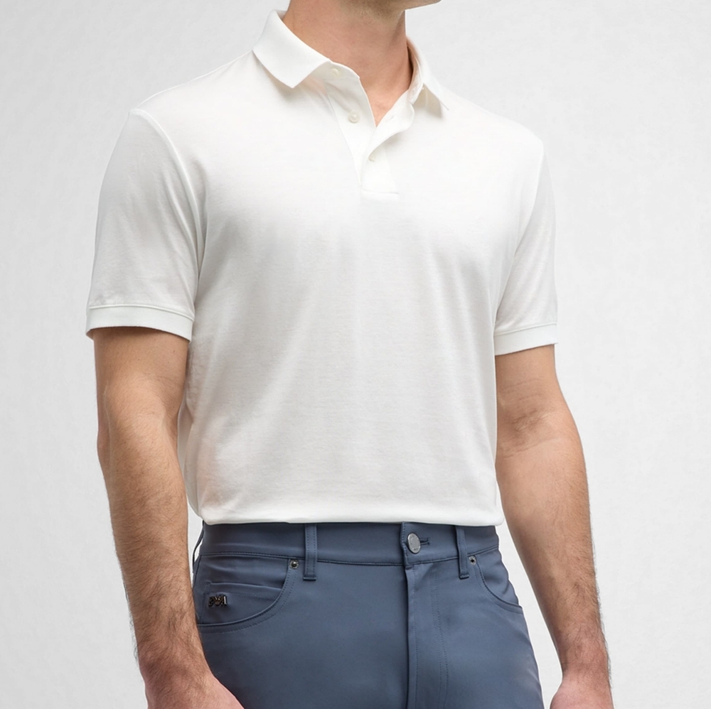 Emporio Armani White Polo XXL Men's Solid Jersey-Stretch Polo Shirt White